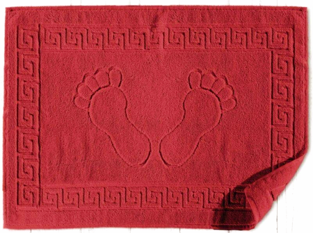 Bavlněné Koupelnové Předložky Feet Greek Červený 50x70 cm