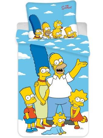 Bavlněné Povlečení Simpsons Blue 