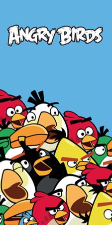 Dětská Osuška Angry Birds AB Modrý Crowd 70x140 cm