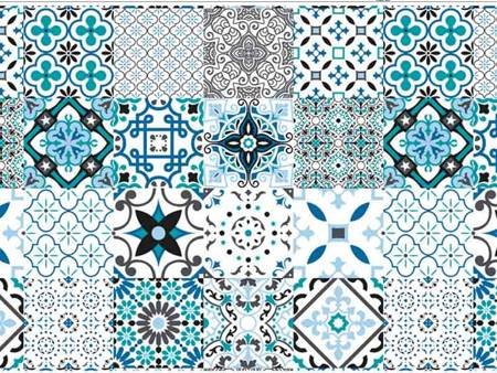 Ubrusy PVC s Textilním Podkladem Modrý ornament Wondertex 5010-01 Rozměry