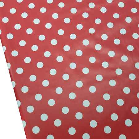 Ubrusy PVC s Textilním Podkladem červené tečky Florista 01150-01 Rozměry