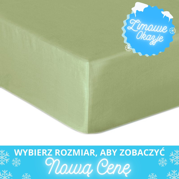 Bavlněné Prostěradlo Saténové s Gumou OLIVE