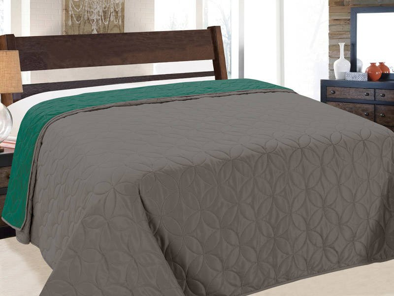 Dvoustranné Přehozy na Postel Vigo II Emerald Graphit 006- Bez Polštářů 170x210