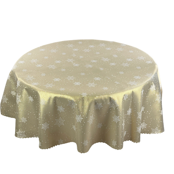 Oboustranně Ubrusy s Nešpinivou Úpravou Zlatý Sníh I Kulatý