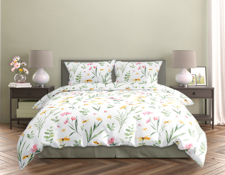 Sada Ložního Prádla Z Bavlněného Saténu 140x200+70x90 Milagro Verde 002