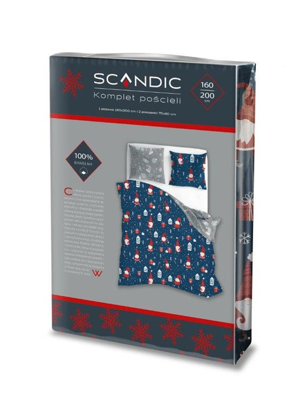 Bavlněné Povlečení 160x200+ 2x70x80 Scandic 081