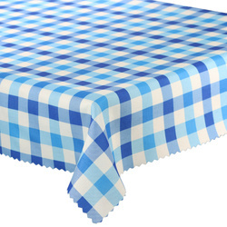 Ubrusy s Nešpinivou Úpravou Káro Modrý Kulatý