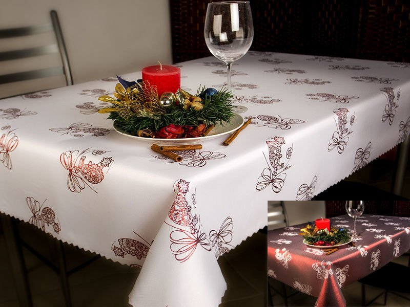 Oboustranně Ubrusy s Nešpinivou Úpravou Vánoční Vínový Vánoční Ozdoba Ornament Kulatý