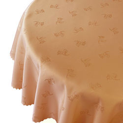 Ubrusy s Nešpinivou Úpravou 147 Béžový Ruže Kulatý