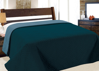 Dvoustranné Přehozy na Postel Vigo II 011 Tmavě tyrkysová modrý Bez Polštářů 220x240