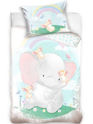 Dětské Povlečení 100x135+40x60 Malý Slon Pink BABY214009