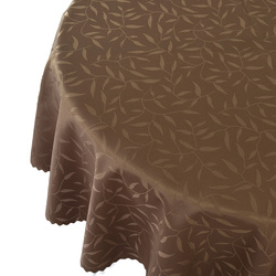 Ubrusy s Nešpinivou Úpravou 154 Hnědý Listy Kulatý