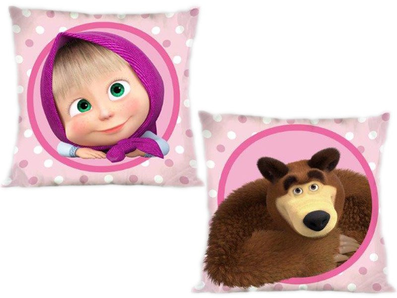 Dvoustranný Polštářk Máša a Medvěd 020 45x45 cm Sada