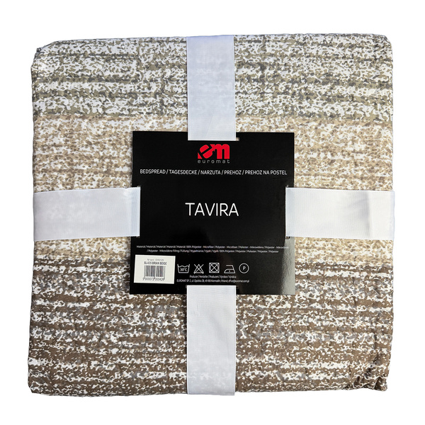 Dvoustranné Přehozy na Postel TAVIRA J-035 Brian Beige 180x220+2x40x40