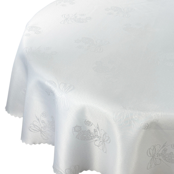 Ubrusy s Nešpinivou Úpravou Z-3438 Bílý Kulatý