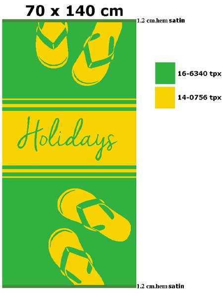 Welurowy Ręcznik Plażowy Miramare Holidays 08 70x140 cm
