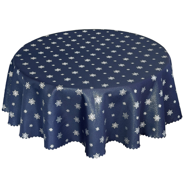 Oboustranně Ubrusy s Nešpinivou Úpravou zelená Sníh 1 Kulatý