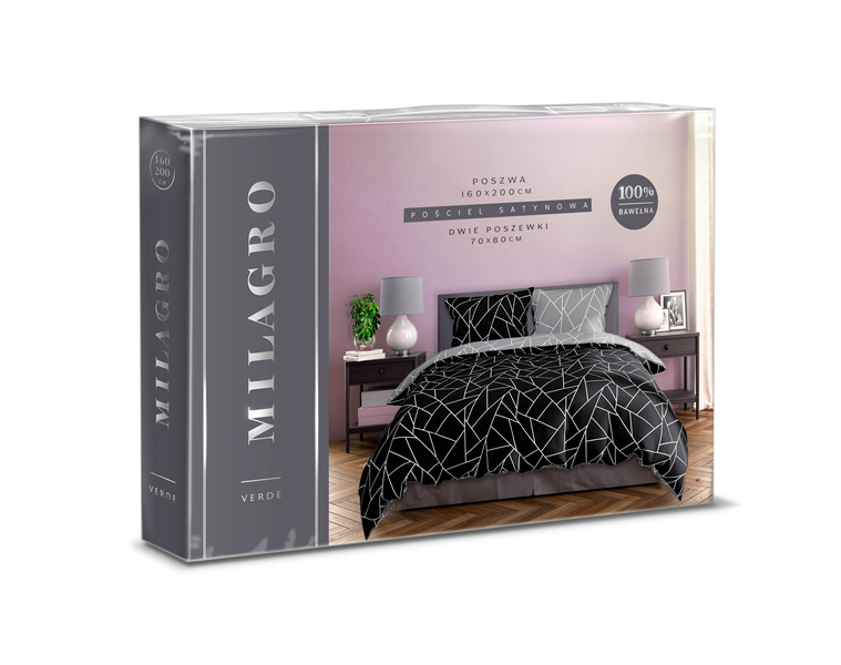 Sada LožníhoPrádla Z Bavlněného Saténu 160x200+ 2x70x80 Milagro Verde 007