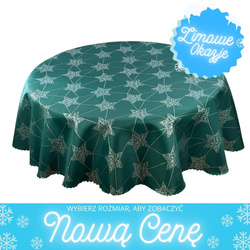 Oboustranně Ubrusy s Nešpinivou Úpravou zelená Sníh 1 Kulatý