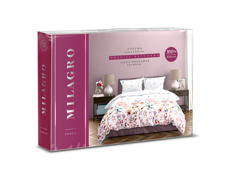 Sada Ložního Prádla Z Bavlněného Saténu 140x200+70x90 Milagro Verde 001