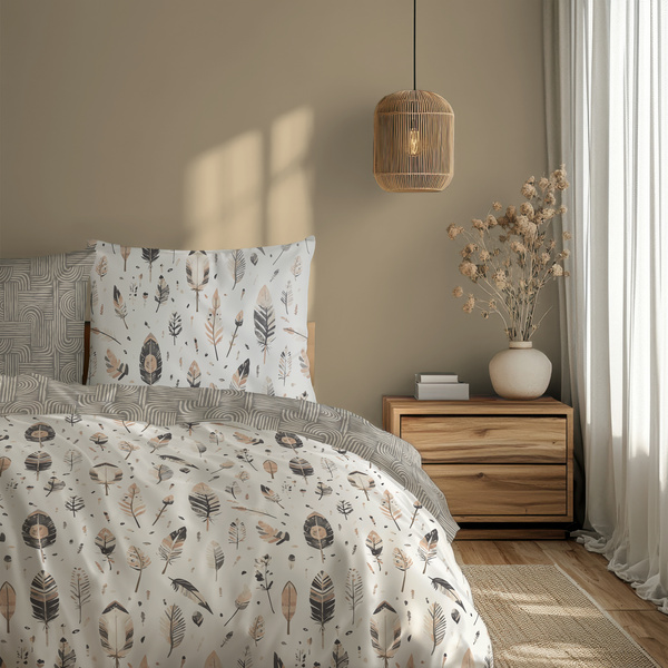 Sada Ložního Prádla Z Bavlněného Saténu 160x200+ 2x70x80 Boho 007