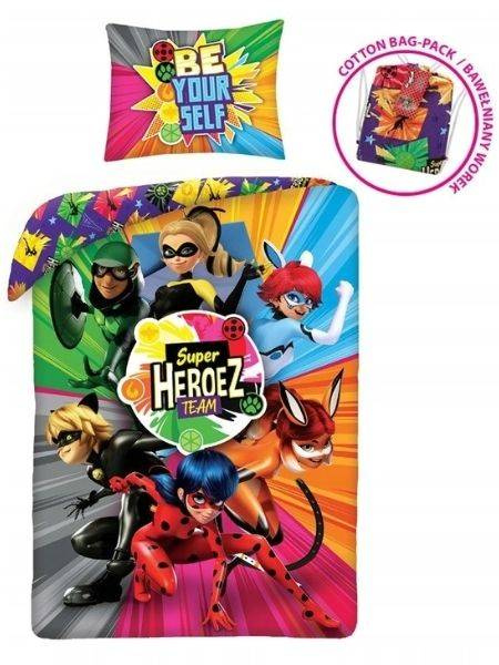 Povlečení Miraculous Kouzelná Beruška a Černý Kocour MIR 4349BL