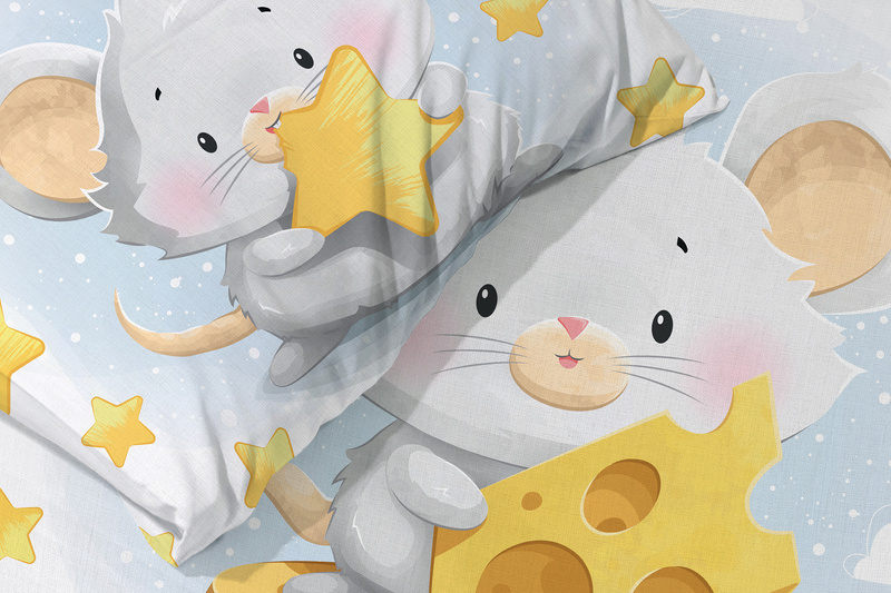 Dětské Povlečení 100x135+40x60 017 Myška