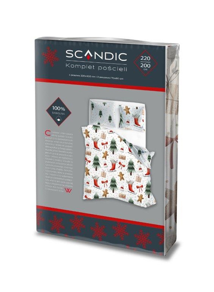 Bavlněné Povlečení 220x200+ 2x70x80 Scandic 078