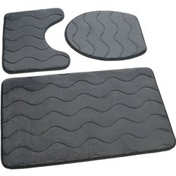 Koupelnové Předložky Tmavě Šedá 23 - Třídílný