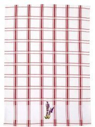 Bavlněné Kuchyňské Utěrky Lavender Bílá červená 45x65 cm