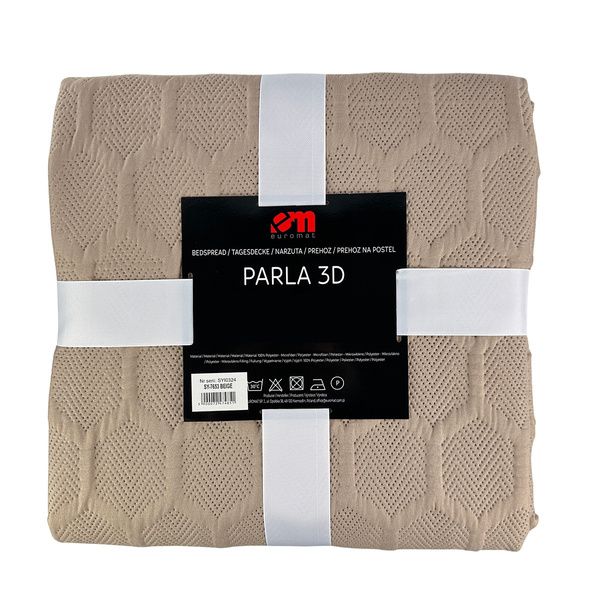 Dvoustranné Přehozy na Postel Parla 3D Béžová Bez Polštářů 180x220
