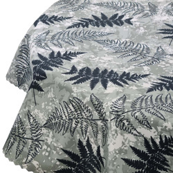 Venkovní Voděodolný polyesterový zahradní ubrus Listy Kapradí Kulatý