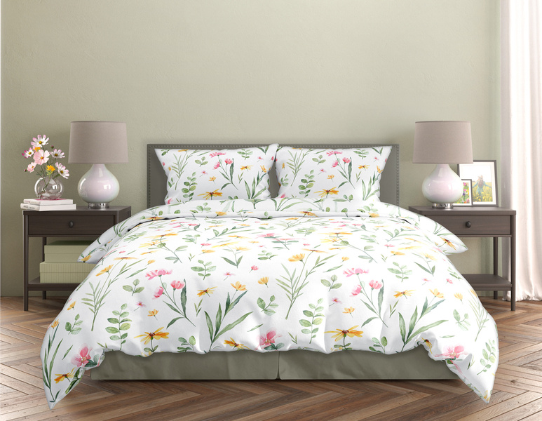 Sada LožníhoPrádla Z Bavlněného Saténu 160x200+ 2x70x80 Milagro Verde 002