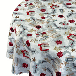 Oboustranně Ubrusy s Nešpinivou Úpravou Zlatý Sníh I Kulatý