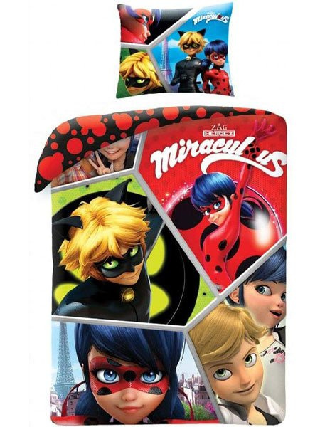 Povlečení Miraculous Kouzelná Beruška a Černý Kocour MI-0110BL