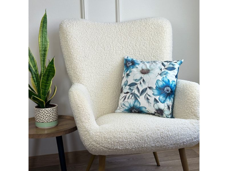 Dekorační povlak na polštář Modré květy F24A275 40x40 cm