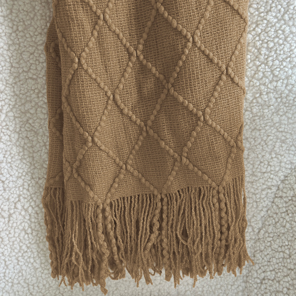 Deka Žakárová S Třásněmi Neria Béžový Taupe 150x200 cm