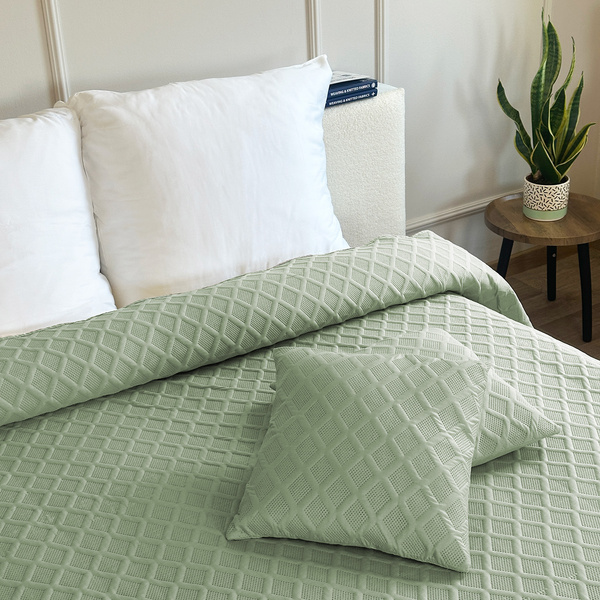 Dvoustranné Přehozy na Postel Parla 3D Zelený 180x220+2x40x40