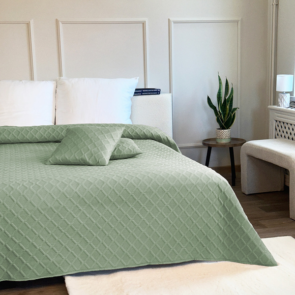 Dvoustranné Přehozy na Postel Parla 3D Zelený 180x220+2x40x40