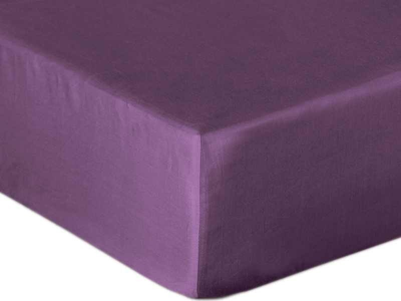 Bavlněné Prostěradlo Saténové s Gumou Fialový 61