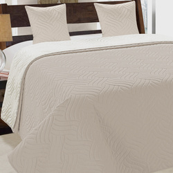 Dvoustranné Přehozy na Postel Vigo II 011 Beige Ecru Světle šedá černá 180x220+2x40x40