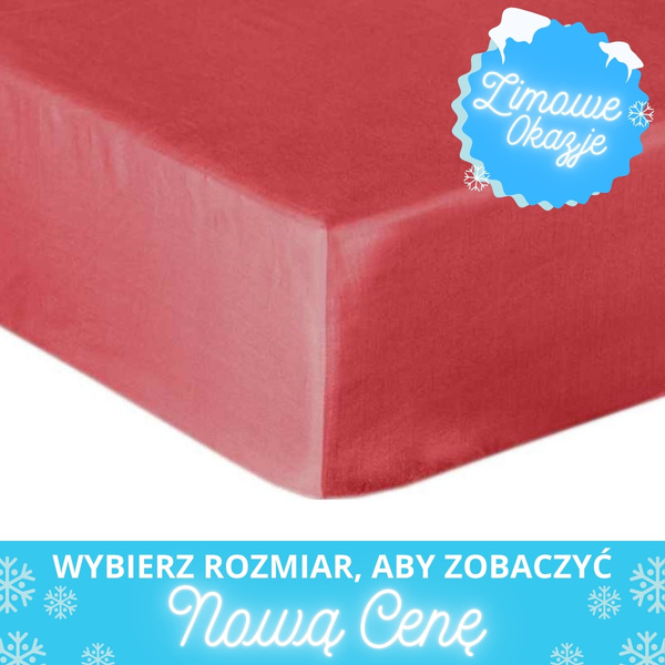 Bavlněné Prostěradlo Saténové s Gumou Červený 29