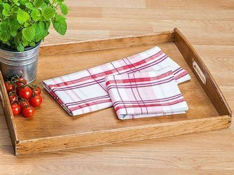 Bavlněné Kuchyňské Utěrky Adela Bílá červená 45x65 cm