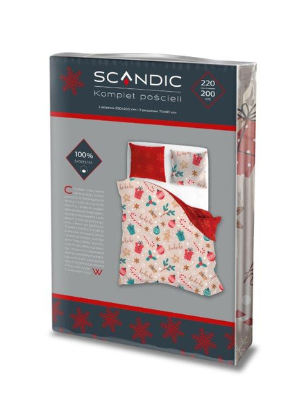 Bavlněné Povlečení 220x200+ 2x70x80 Scandic 082