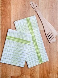 Bavlněné Kuchyňské Utěrky Nina Zelená 45x65 cm