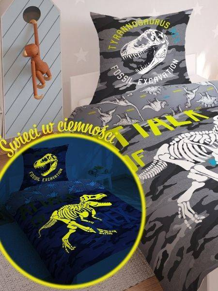 Bavlněné Povlečení Dinosaurus DINO3042A  Glow