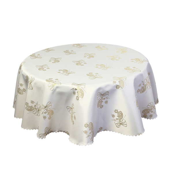 Oboustranně Ubrusy s Nešpinivou Úpravou Vánoční zlatý vánoční ozdoba Ornament Kulatý