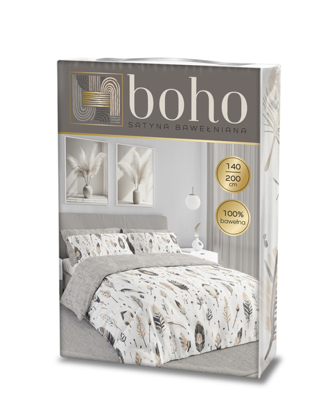Sada Ložního Prádla Z Bavlněného Saténu 140x200+70x90 Boho 006
