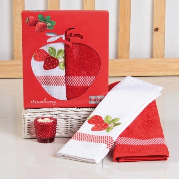 Bavlněné Kuchyňské Utěrky Frutta 15A Červený 2 ks Set