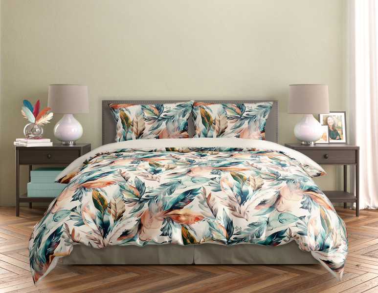 Sada Ložního Prádla Z Bavlněného Saténu 140x200+70x90 Milagro Verde 005